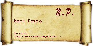Mack Petra névjegykártya